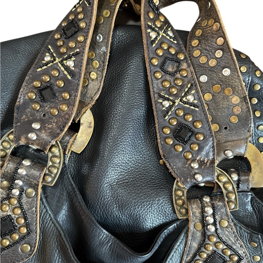 Betsy Johnson Black Leather Tote Bag - Picture 5 of 8